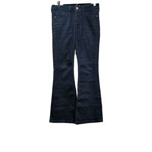 Anthropologie Pilcro Womens Stet Flare Jeans Size 28 Dark Wash Blue Stretch